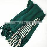 Stripe Woolen Shawl Lovers Tassel Winter Imitation Cashmere Knitted Vertical Thick Scarves thumbnail-4