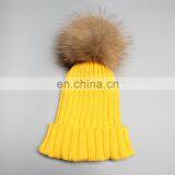 High Quality Winter Lady Hats for Fashion Genuine Fur Pompon Beanie Hats thumbnail-5