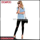 2017 New Summer Ladies Button Up Half Sleeve Cotton Blouse Women Latest Fashion Blouse Design thumbnail-5