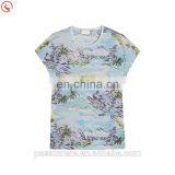 Custom Made T-shirts Unique Print Blue t Shirt for Women thumbnail-1
