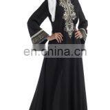 Beautiful Black Royal Aztec Print Abaya Dress for Women thumbnail-1