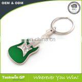 Hot New Products Green Printing Guitar Shaped Metal Keychain