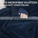 Indoor Bedroom Sleep Navy Soft Material Durable Wearable Hoodie Sherpa Oversized Blanket thumbnail-3