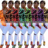 2020 New Design Women's Clothing Loose Graffiti Pri-nted Casual Shirts Irregular Button Blouses Ladies Tops thumbnail-1