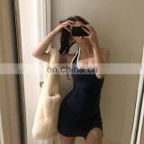 Hot Wholesale Ladies Sexy Skinny Neck-hanging Letter Embroidered Slim Vest Dress thumbnail-1