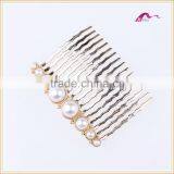 Beautiful Gold Pearl Decorative Hair Comb Clip For Wedding Accessories thumbnail-1