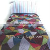 quilted embroidery patchwork quilt with sham
