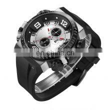 Wholesale Custom Stainless Steel Crystal Glass Compass Male Dual Time Men Twins Quartz Watch thumbnail-4