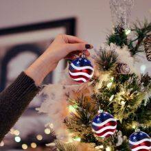 Wholesale Custom Design Handmade Decorative Christmas Tree Ornament Hanging Glass Ball 8 10 mm thumbnail-2