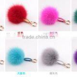 Multi Colors Women Girls Keychain Bag Phone Carkey Ornaments Fox Fur Pom Pom Keyring Quality Choice thumbnail-6