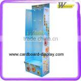 Custom Made Hooks Corrugated Floor Display Rack for Accessories