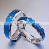 Forever Love Blue Couple Ring Set 316L Stainless Steel Jewelry His and Hers Matching Engagement Ring New Model Wedding Band thumbnail-4