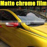 Newest Product ! Gold Matte Chrome Metallic Car Wrap Vinyl Film With Air Bubble Size:1.52*20m thumbnail-4