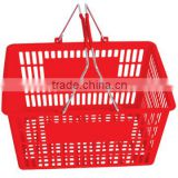 High quality supermarket chrome metal handles Shopping basket with customized colors JS-SBN04