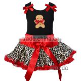 Christmas Red Leopard Reversible Petite Pettiskirt Gingerbread Man Black Party Dress