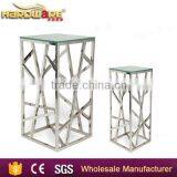 Glass Top Stainless Steel Frame Events Use Wedding Center Table Supplier's Choice thumbnail-2