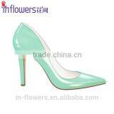 Light Blue Patent Leather Ladies High Heel Dress Shoes thumbnail-6