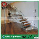 Customized Glass/wood Straight Floating Stairs With Light--YUDI thumbnail-3
