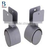 2015 Discount Durable 1.5 Inches Grey Nylon U Plate Swivel Twin Plastic Casters for Wardrobe thumbnail-6