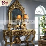 Luxury wholesale classic furniture gold leaf gilding console table and mirror                        
                                                Quality Choice
