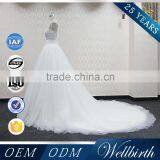WD10 Hot Selling Senior Hand-made Beaded Bling Crystal White Wedding Dress thumbnail-4
