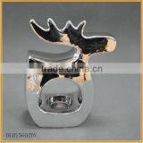 Silver Ceramic Christmas Reindeer Tealight Candle Holders thumbnail-1