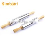 Easy Clean High-Quality FDA/LFGB Utility Hot Sale Wood Handle Stainless Steel Rolling Pin