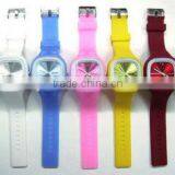 Jelly Silicone Candy Sports Quartz Rubber Men Woman Wrist Watch 13colors