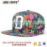Wholesle Cheap Custom Embroidery Flat Brim Floral Snapback Hat Custom thumbnail-1