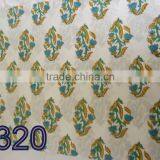 RTC-45 Green Flower Hand Block Printed Fabric 100% Cotton Natural Fabric Manufacturer Jaipur