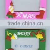 Promotional Merry Christmas Rectangular Soft PVC Magnetic Photo Frame