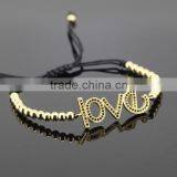 2016 Handcrafted Jewelry 24k New Gold Chain Couple Love Design Beads Boy and Girl Woven Friendship Bracelet thumbnail-2