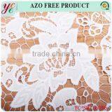 Pure White Bloom Pattern Hollow Woven Fabrics Embroidery Fabric for Wedding Dress thumbnail-3