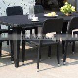 Antique Patio Wicker Poly Rattan Dining Set Outdoor Furniture thumbnail-1