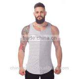 Wholesale Cotton/Spandex Custom Print Mens Tank Top Gym Boldbuilding Stringer Vest thumbnail-1