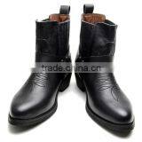 Cowhide Leather Fashion Men and Women Western Ankle Boots Botas Factory thumbnail-6
