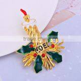 48*32mm New Christmas Brooch Pin High Quality Rhinestone Christmas Brooch for Decoration thumbnail-1