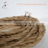 Twisted Flax 2 Core Electric Wire 0.75mm Rope Hemp Covered Pendant Wire