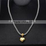 Fashion Accessories Latest Silver Stainless Steel Chain Gold Heart Pendant Necklace thumbnail-4