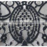 Good Price 44cm Width Polyester Floral Eyelash Black Lace Trim for Sale thumbnail-3