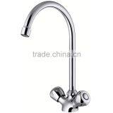 China Dual Handles Long Neck Kitchen Faucet thumbnail-1