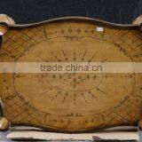 Vintage Style Living Room Coffee Table With Hand Painted, Leisure Wooden Curio Side Table thumbnail-2