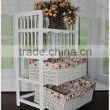 Home Furniture Wooden Cabinet With Willow Baskets/wicker Drawers thumbnail-1