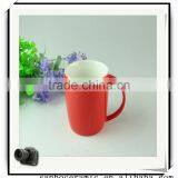 High Quality China Ceramic Red Drink Cup With Handle Wholesale thumbnail-1