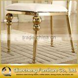 Hot Sale White PU Golden Stainless Steel Wedding Chair thumbnail-2