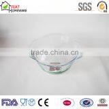 high borosilicate glassware glass salad bowl with lid