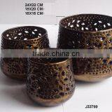 Aluminium Votive With Hand Cut Patterns in Antique Brass Finish Available in Other Finish Also thumbnail-1