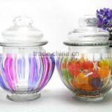 Drum Lantern Shape Glass Candy Tea Canisters With Gasket Ring thumbnail-3