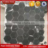 Honed Surface Hexagon Shaped Black Nero Marquina Marble Mosaic Art Floor Tile thumbnail-1