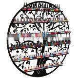 Tree Design Black Metal Wall Mounted 6-Tier Nail Polish Organizer Rack Rack